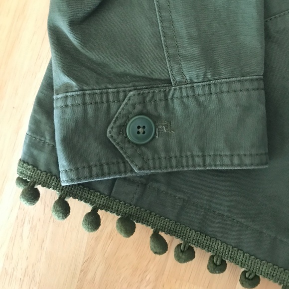 NWT Talbots Green Button Down Jacket With Pom Pom Detail LP - Picture 7 of 9